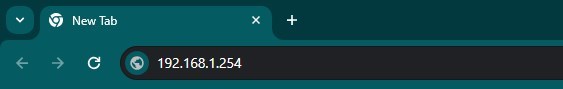 Type 192.168.1.254 in the URL bar