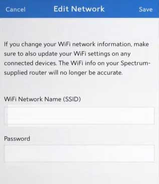 Changing Spectrum WiFi password in Spectrum App