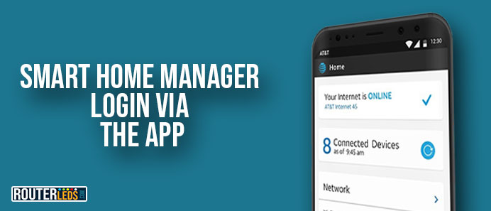 Smart home manager login via the app